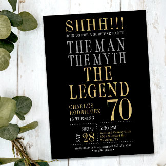 Der Mann Der Mythos Die Legende Überraschung 70. G Einladung