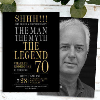 Der Mann Der Mythos Die Legende Überraschung 70. G Einladung