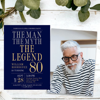 Der Mann der Mythos die Legende Überraschung 80. G Einladung