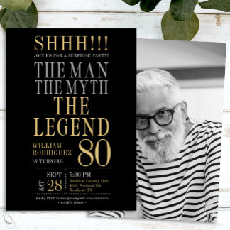 Der Mann Der Mythos Die Legende Überraschung 80. G Einladung
