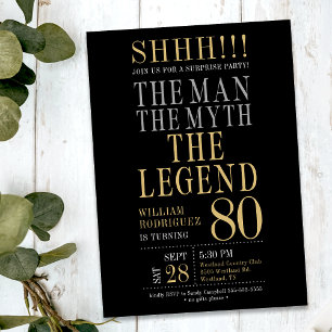 Der Mann Der Mythos Die Legende Überraschung 80. G Einladung
