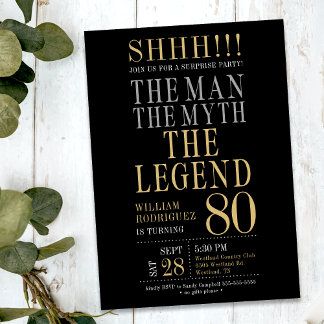 Der Mann Der Mythos Die Legende Überraschung 80. G Einladung
