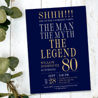 Der Mann Der Mythos Die Legende Überraschung 80. G Einladung