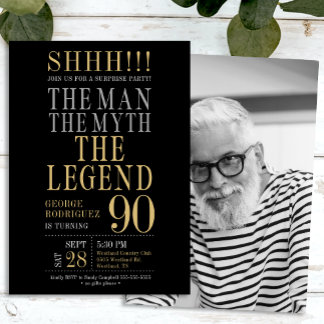 Der Mann Der Mythos Die Legende Überraschung 90. G Einladung
