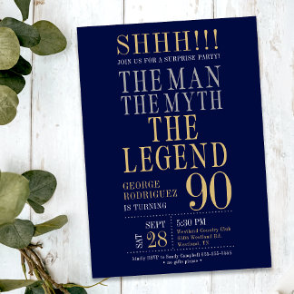 Der Mann Der Mythos Die Legende Überraschung 90. G Einladung