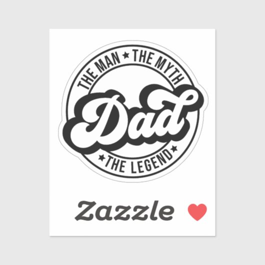 Der Mann, der Mythos, die Legende, Vater, Vater, P Aufkleber (Blatt)