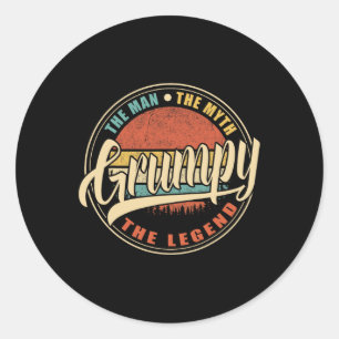 Der Mann, der Mythos, die Legende Vintage Retrovät Runder Aufkleber