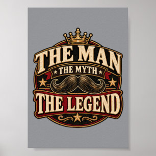 Der Mann Der Mythos Die Legende Vintage-Wandposter Poster