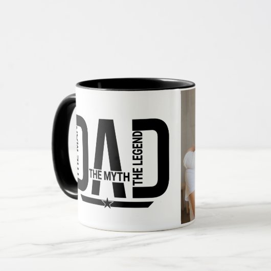 Der Mann, der Mythos Papa, das legendäre schwarze  Tasse (Vorderseite Links)