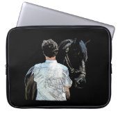 Der Mann, der Pferd hält, dunkler Laptop-Sieb Laptopschutzhülle (Vorderseite)