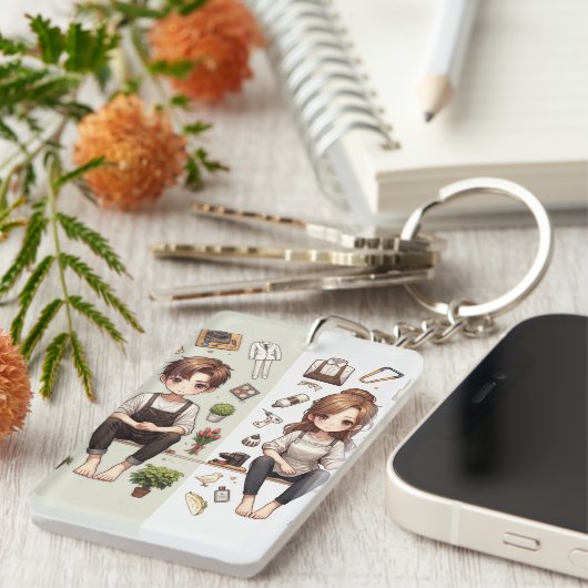 Der Mann, die Frau. 1 Acryl-Schlüsselanhänger Schlüsselanhänger (Vorderseite rechts)