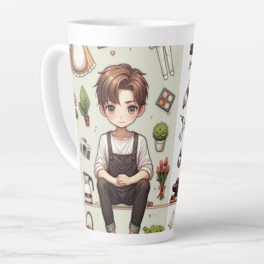 Der Mann, die Frau. 1 Latte Tasse (Linke Ecke)