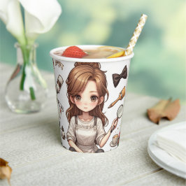 Der Mann, die Frau. 1 Papiertasse Pappbecher