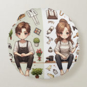 Der Mann, die Frau. 1 Rundkissen Rundes Kissen (Vorderseite)