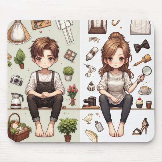 Der Mann, die Frau über 1,1 Mausknöpfe Mousepad (Vorne)