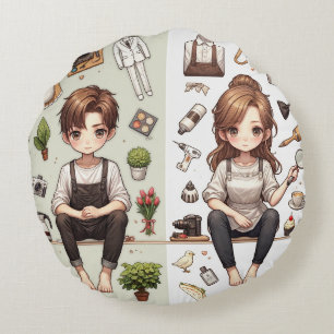 Der Mann, die Frau Ver. 1 Rund Kissen