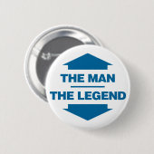 Der Mann die Legende - Blau Button (Vorne & Hinten)