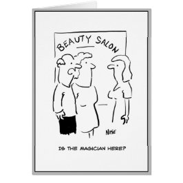 Der Mann fragte im Schönheitssalon für Zauberer.