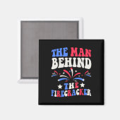Der Mann hinter dem Feuerwerk 4. Juli Geschlecht  Magnet (Vorderseite/Rückseite)