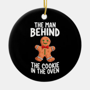 Der Mann hinter dem Keks im Ofen Weihnachtspr Keramik Ornament
