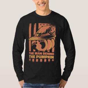 Der Mann hinter dem Kürbiskern Halloween Schwanger T-Shirt