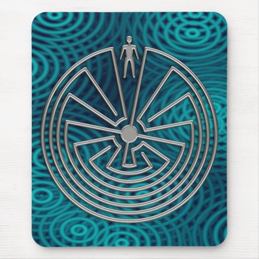 Der Mann im Labyrinth - Silber Mousepad (Vorne)
