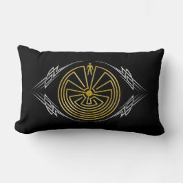 Der Mann im Labyrinth - Stammes- Goldsilber Lendenkissen