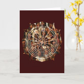 Der Mann im Labyrinth - Volksart Karte (Gelbe Blume)