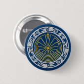 Der Mann im Maze - Gold im Ornament Button (Vorne & Hinten)