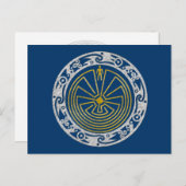 Der Mann im Maze - Gold im Ornament Postkarte (Vorne/Hinten)