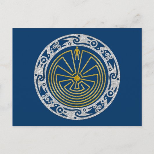 Der Mann im Maze - Gold im Ornament Postkarte (Vorderseite)