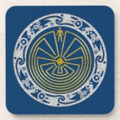 Der Mann im Maze - Gold im Ornament Untersetzer (Vorderseite)