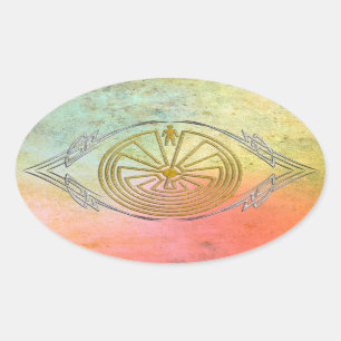 Der Mann im Maze - Gold im Stamm Ovaler Aufkleber