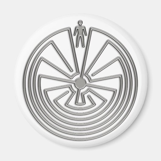 Der Mann im Maze - Silber Magnet (Vorne)