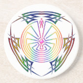 Der Mann im Maze - Stamm Tattoo gefärbt Getränkeuntersetzer (Vorne)