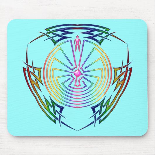 Der Mann im Maze - Stamm Tattoo gefärbt Mousepad (Vorne)