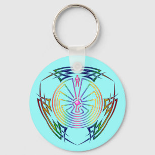 Der Mann im Maze - Stamm Tattoo gefärbt Schlüsselanhänger