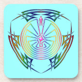 Der Mann im Maze - Stamm Tattoo gefärbt Untersetzer (Vorderseite)