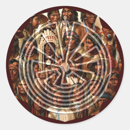 Der Mann im Maze - Volksstil Runder Aufkleber (Vorderseite)