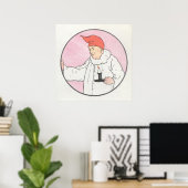 Der Mann im Mond blickte aus dem Mond Poster (Heimbüro)