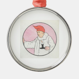 Der Mann im Mond blickte aus dem Mond Silbernes Ornament