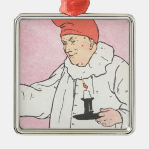 Der Mann im Mond schaute aus dem Mond heraus Silbernes Ornament