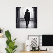 Der Mann im Nebel der Stadt Poster (Heimbüro)