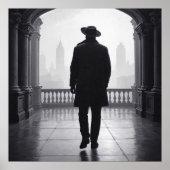 Der Mann im Nebel der Stadt Poster (Vorne)