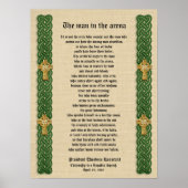 "Der Mann in der Arena" Theodore Roosevelt Poster (Vorne)