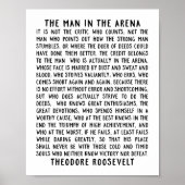 Der Mann in der Arena, Theodore Roosevelt Zitat Poster (Vorne)