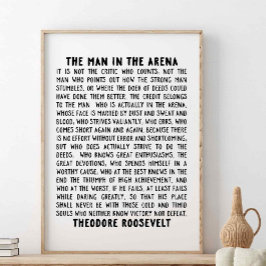 Der Mann in der Arena, Theodore Roosevelt Zitat Poster