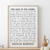 Der Mann in der Arena, Theodore Roosevelt Zitat Poster