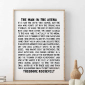 Der Mann in der Arena, Theodore Roosevelt Zitat Poster