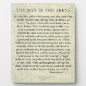 Der Mann in der Arena Zitat von Theodore Roosevelt Fotoplatte (Vorderseite)